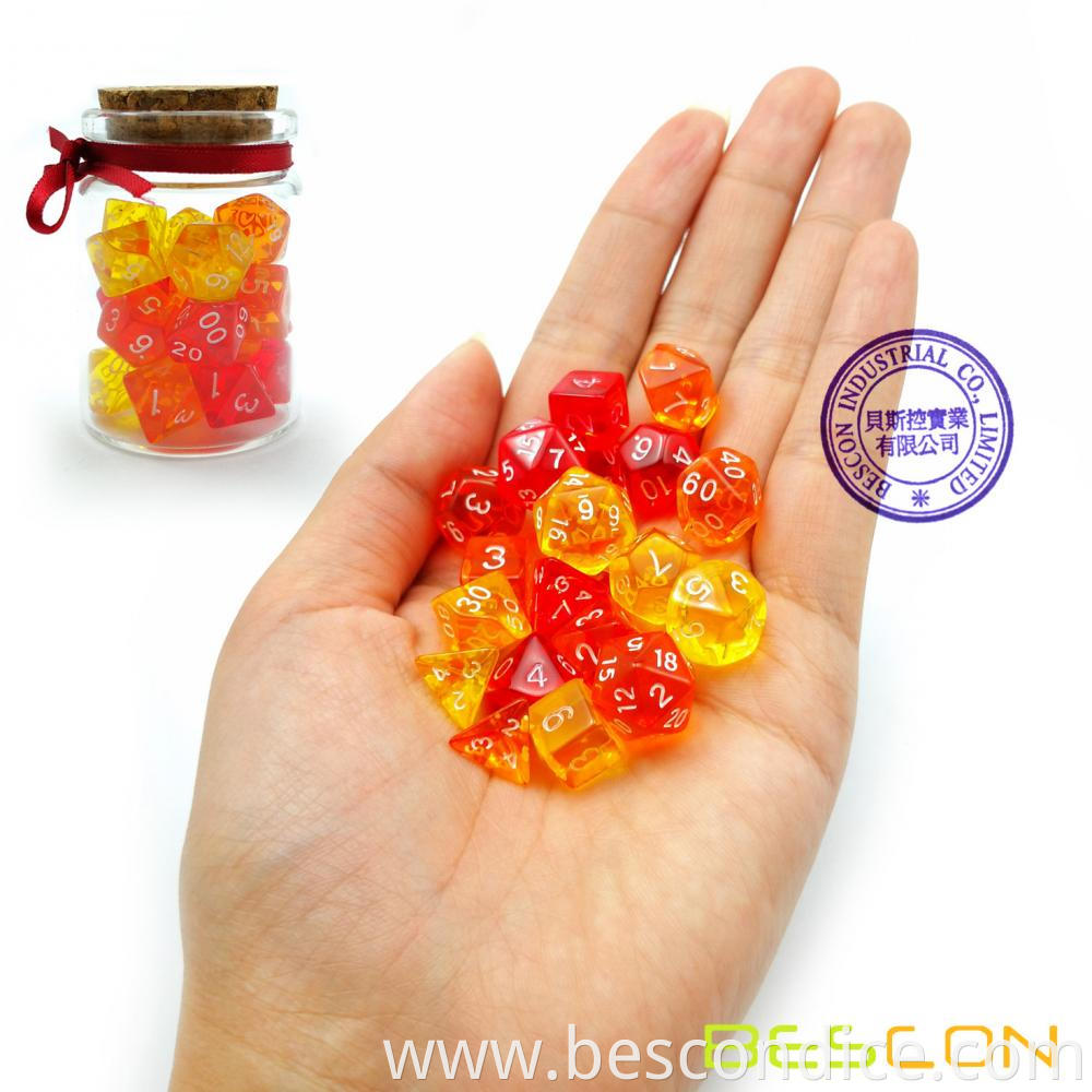 21pcs Gem Mini Polyhedral Dice 3